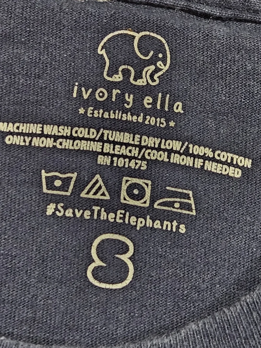 Ivory Ella Kids Long Sleeve Pocket Tee - Navy Small Organic Cotton